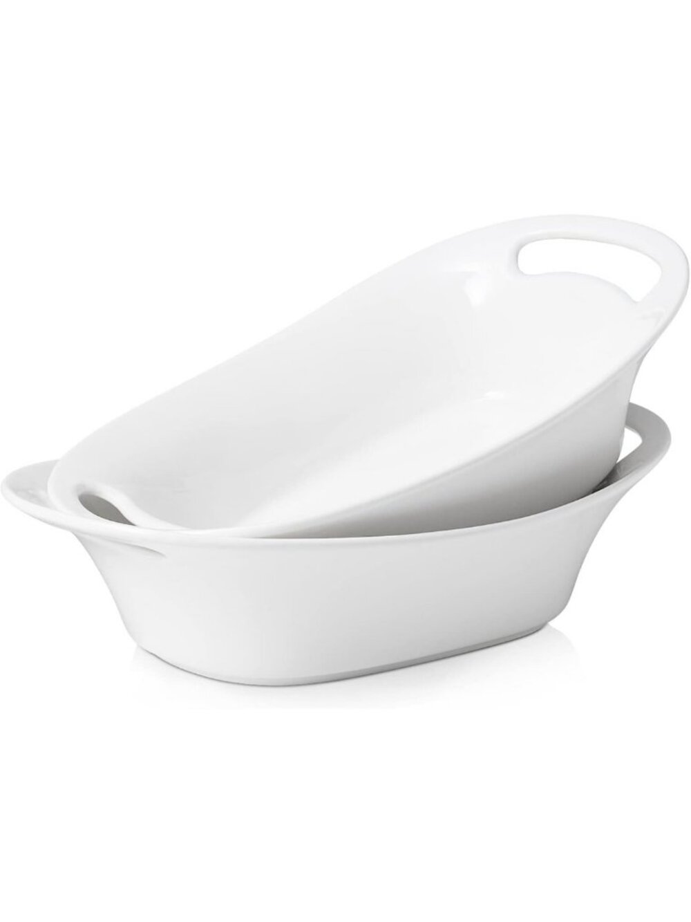Large Oval Serving Bowls with Handles, 60 OZ for Turkey & Salad, Set of 2